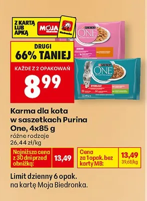 Karma dla kota w saszetkach różne rodzaje promocja w Biedronka