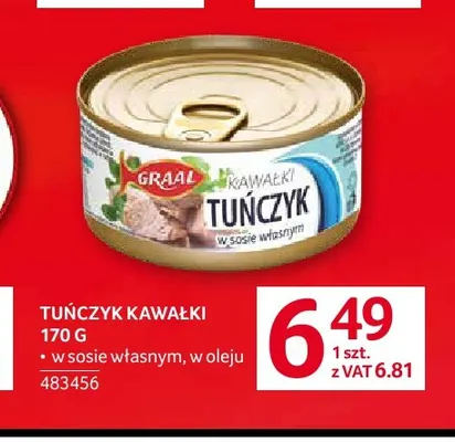 Tuńczyk kawałki w oleju Graal promocja w Selgros