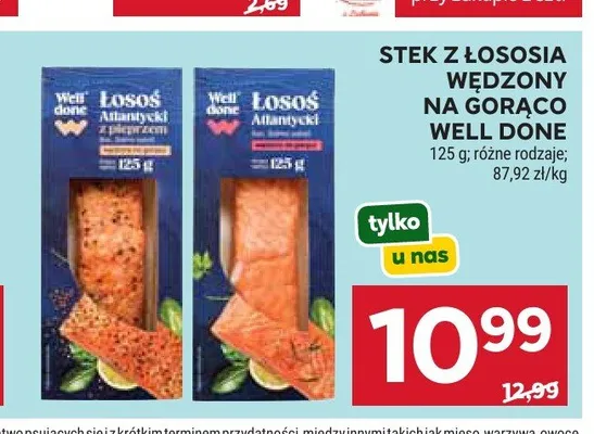 Stek z łososia wędzony na gorąco z pieprzem Well Done promocja w Stokrotka