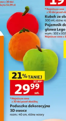 Poduszka dekoracyjna 3D owoce rozm.: 40cm promocja w Auchan
