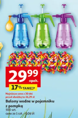 Balony wodne w pojemniku z pompką 500szt promocja w Auchan