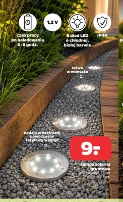 Lampa solarna gruntowa 12cm wys. 13cm promocja w Netto