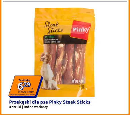 Przekąski dla psa Pinky Steak Sticks promocja w Action
