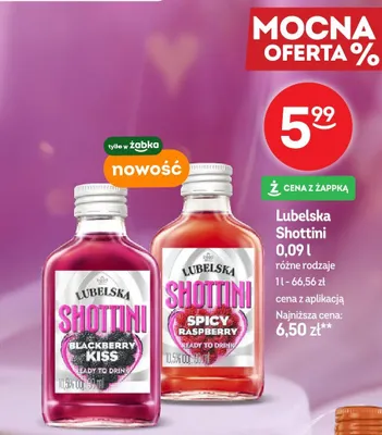Likier Lubelska Shottini Spicy Raspberry 0,09l promocja w Żabka