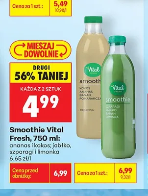 Smoothie Vital Fresh ananas i kokos promocja w Biedronka