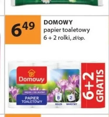 Papier toaletowy Domowy 6+2 rolki promocja w Drogerie Laboo
