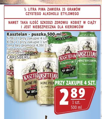 Piwo Kasztelan Niepasteryzowane promocja w Prim Market