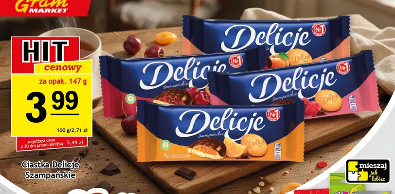 Ciastka Delicje Szampańskie promocja w Gram Market