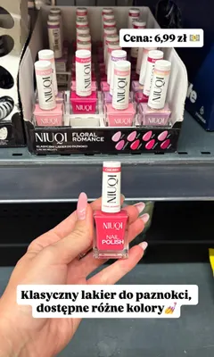Klasyczny lakier do paznokci NIUQI Floral Romance Cherry promocja w Biedronka