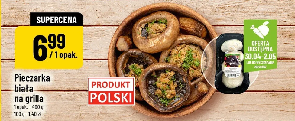 Pieczarka biała na grilla promocja w POLOmarket