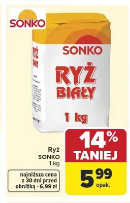Ryż biały Sonko promocja w Carrefour