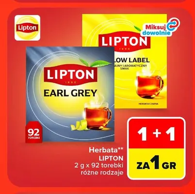 Herbata Earl Grey Lipton promocja w Carrefour