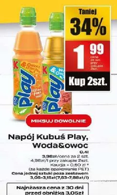 Napój Kubuś Play, wodaGówoc promocja w Supeco