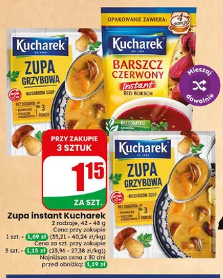 Barszcz czerwony instant Kucharek promocja w Dino