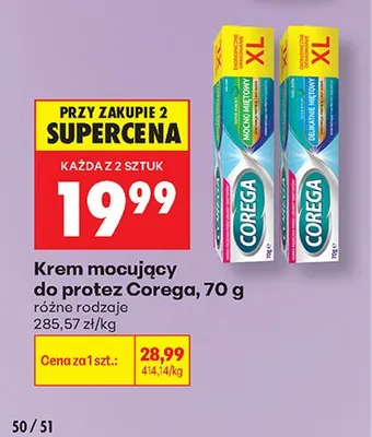 Krem mocujący do protez Corega promocja w Biedronka