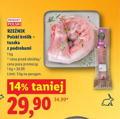 Polski królik - tuszka z podrobami promocja w Lidl