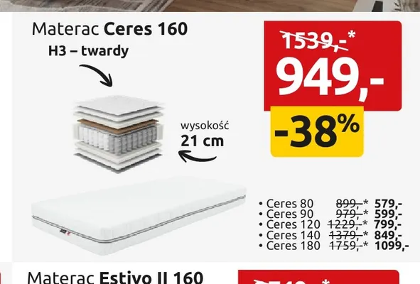 Materac Ceres 120 promocja w Black Red White