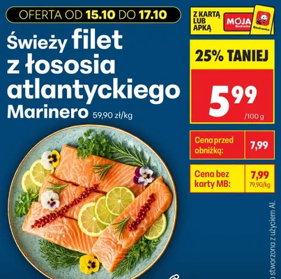 Świeży filet z łososia atlantyckiego Marinero promocja w Biedronka