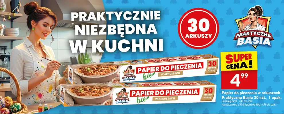 Papier do pieczenia w arkuszach Basia 30 szt. promocja w Twój Market