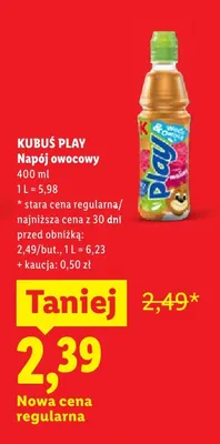 Napój owocowy Kubuś Play promocja w Lidl