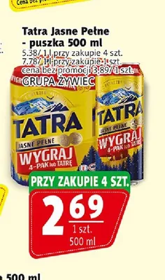Piwo Tatra Jasne Pełne promocja w Prim Market