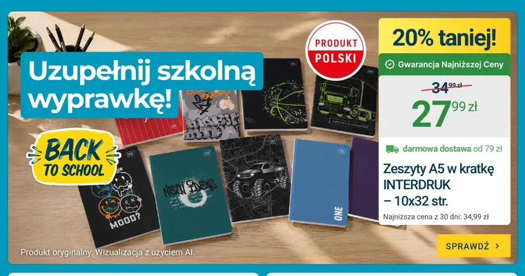 Zeszyty A5 w kratkę Interdruk 10-pak 32 str. promocja w ERLI