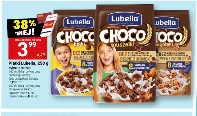 Płatki Choco pieguski Lubella promocja w Twój Market