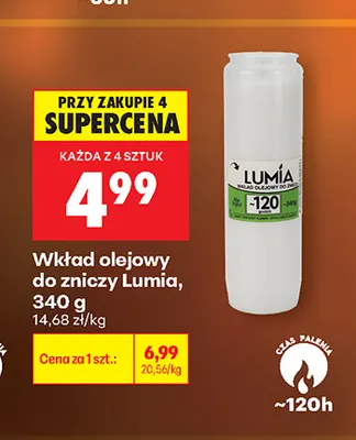 Wkład olejowy do zniczy Lumia promocja w Biedronka