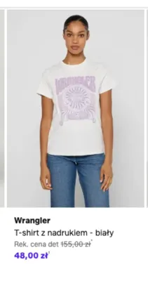 T-shirt z nadrukiem Wrangler biały promocja w Lounge by Zalando