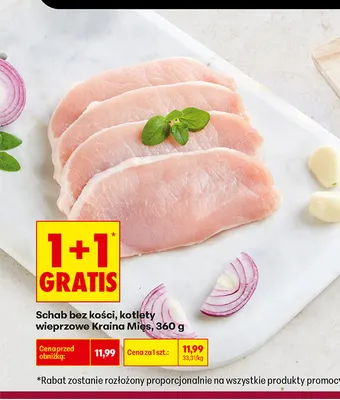 Schab bez kości kotlety wieprzowe Kraina Mięs promocja w Biedronka
