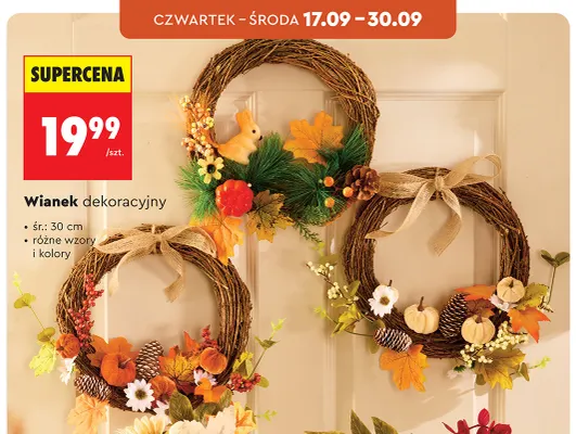 Wianek dekoracyjny śr. 30 cm promocja w Biedronka