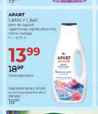 Płyn do kąpieli Apart Family Care Tajemniczy Ogród promocja w Drogerie Jawa