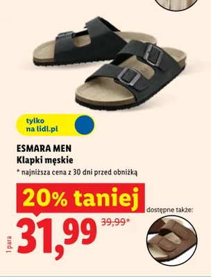 Klapki męskie Esmara Men promocja w Lidl
