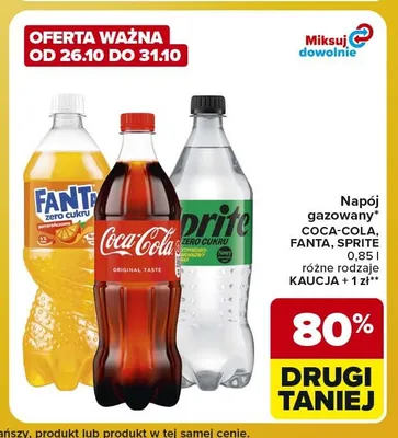 Napój gazowany Sprite zero cukru promocja w Carrefour Market