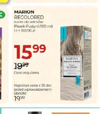 Toner do włosów Marion Recolored Piasek Pustyni promocja w Drogerie Jawa