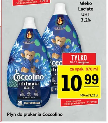Płyn do płukania tkanin Coccolino Ultimate Care Fresh Sky promocja w Gram Market