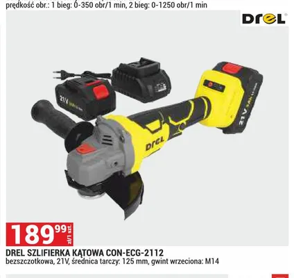 Szlifierka kątowa Drel CON-ECG-2112 promocja w Merkury Market
