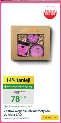 Zestaw wegańskich kosmetyków do ciała LAQ promocja w ERLI
