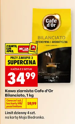 Kawa ziarnista Cafe d'Or Bilanciato promocja w Biedronka