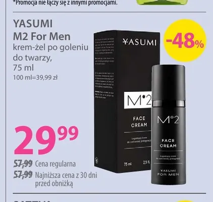 Krem-żel po goleniu do twarzy Yasumi M2 For Men promocja w Hebe