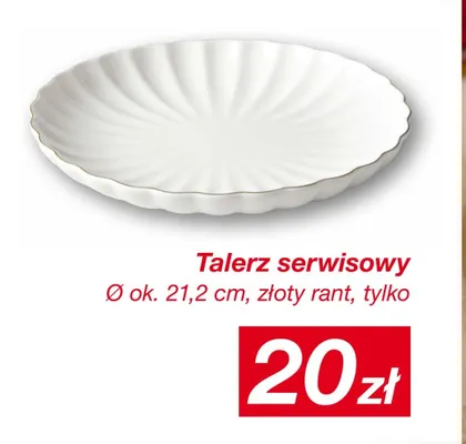 Talerz serwisowy ze złotym rantem promocja w KiK