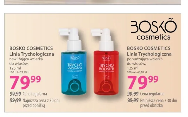 Pobudzająca wcierka do włosów Bosko Cosmetics Linia Trychologiczna promocja w Hebe