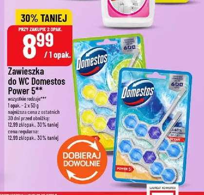 Zawieszka do WC Domestos Power 5 Ocean 2-pak promocja w POLOmarket