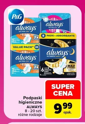 Podpaski higieniczne Always promocja w Carrefour