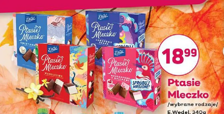 Ptasie Mleczko mascarpone z malinami E.Wedel promocja w Bliski
