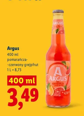 Piwo Argus pomarańcza-czerwony grejpfrut promocja w Lidl