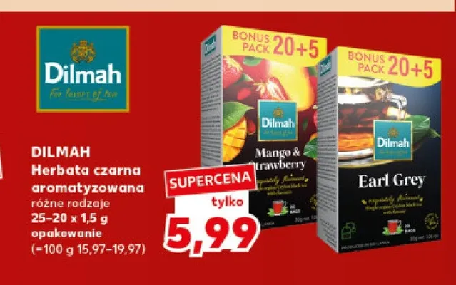 Herbata czarna Earl Grey Dilmah promocja w Kaufland