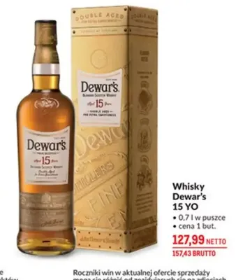Whisky Dewar's 15 YO promocja w Makro