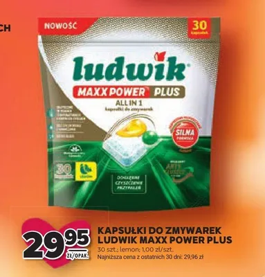 Kapsułki do zmywarek Ludwik Maxx Power Plus promocja w Stokrotka