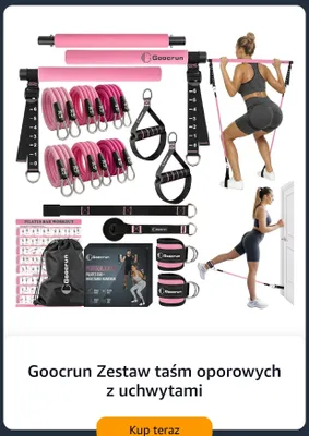 Zestaw taśm oporowych z uchwytami Goocrun promocja w Amazon